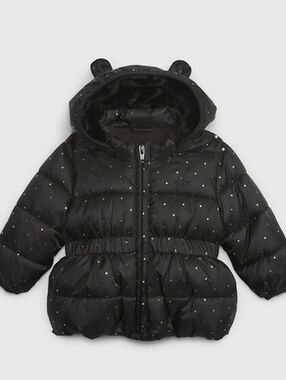 Gap NWT Baby Recycled Metallic Dots Puffer Jacket Size 6-+2 Months.